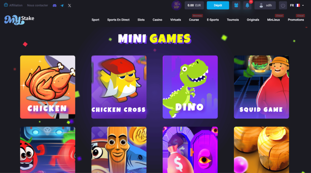 Mini-jeux Mystake casino